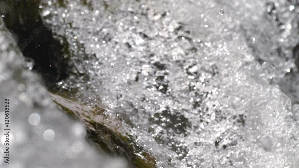 Close up waterfall in river. Shot with high speed camera, phantom flex 4K. Slow Motion. Close up waterfall in river. Shot with high speed camera, phantom flex 4K. Slow Motion.