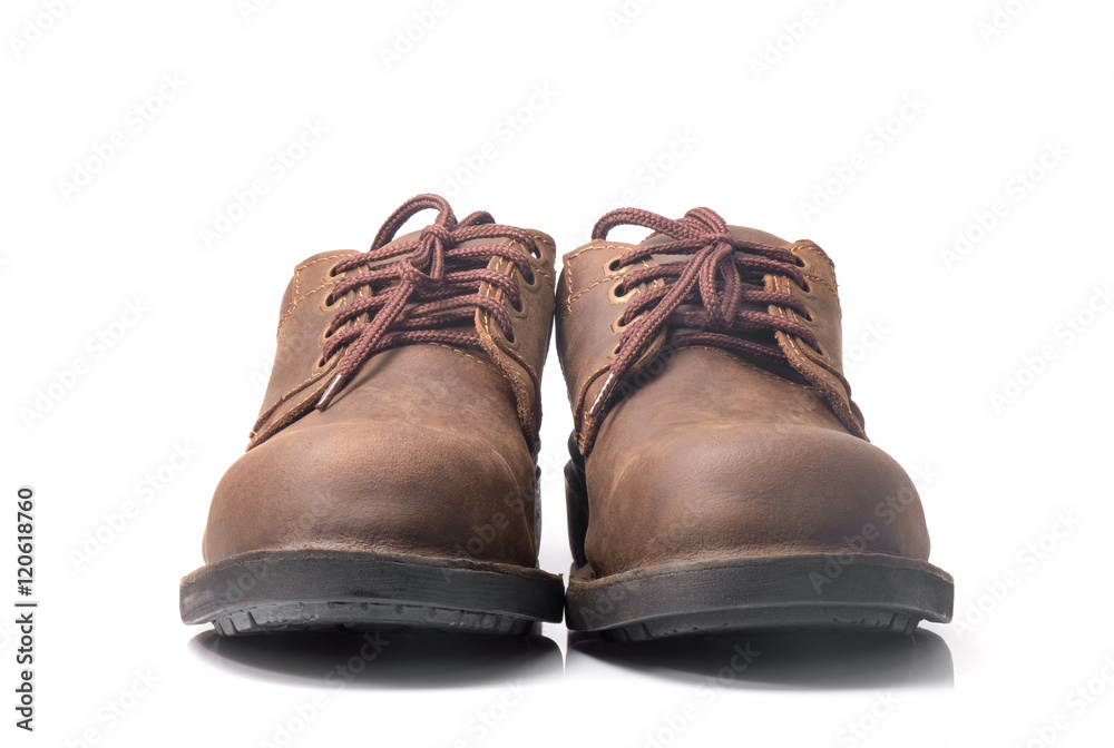 Safety shoes / Safety shoes on white background. Protection devices for industrial applications.
