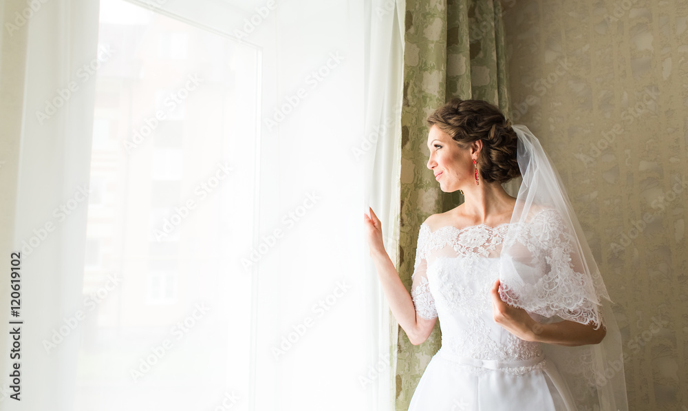Portrait of a bride with wedding makeup Portrait of a bride with wedding makeup