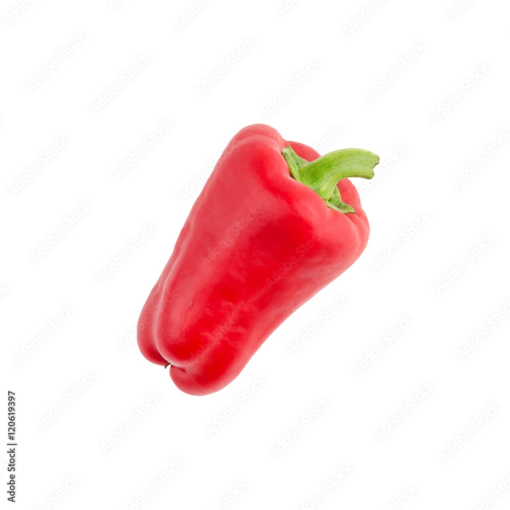 Fresh Red Pepper Isolated On White Background.