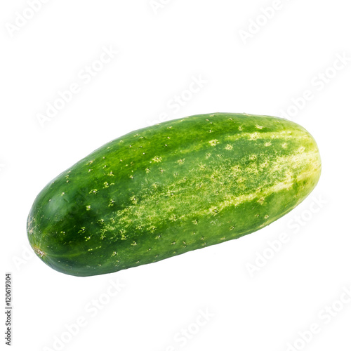 Fresh Green Cucumber Isolated On White Background.