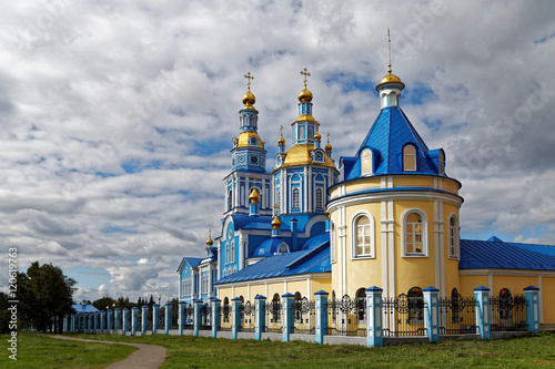 Orthodox Christian Churchon on against blue cloudy sky