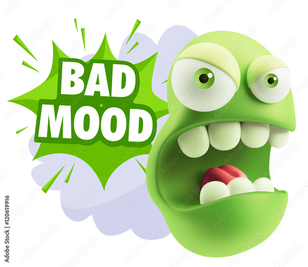 3d Rendering Angry Character Emoji saying Bad Mood with Colorful 3d Rendering Angry Character Emoji saying Bad Mood with Colorful