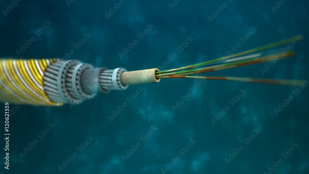Computer generated, Subsea communication cable.	