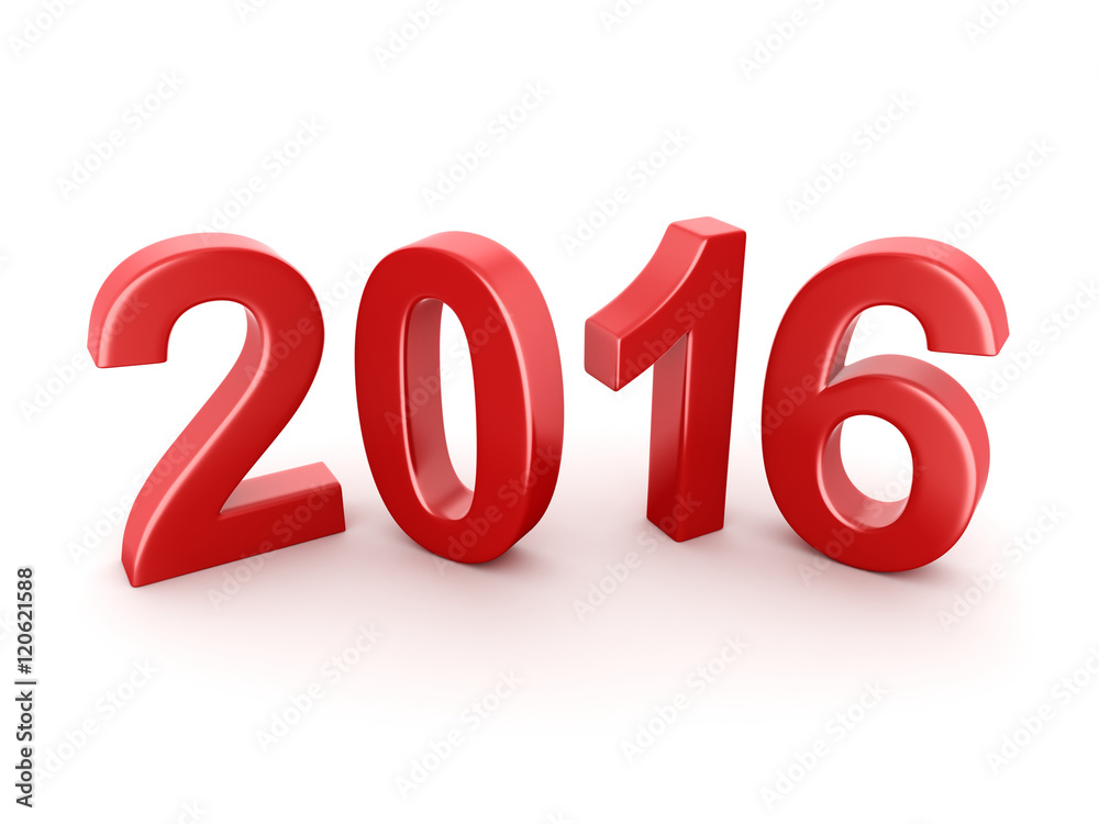 3D rendering 2016 New Year digits 3D rendering 2016 New Year digits