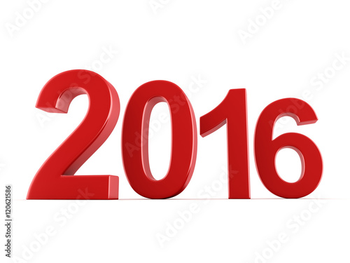 3D rendering 2016 New Year digits