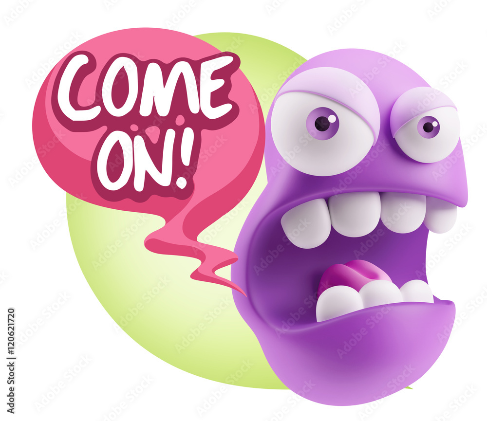 3d Rendering Angry Character Emoji saying Come On with Colorful 3d Rendering Angry Character Emoji saying Come On with Colorful
