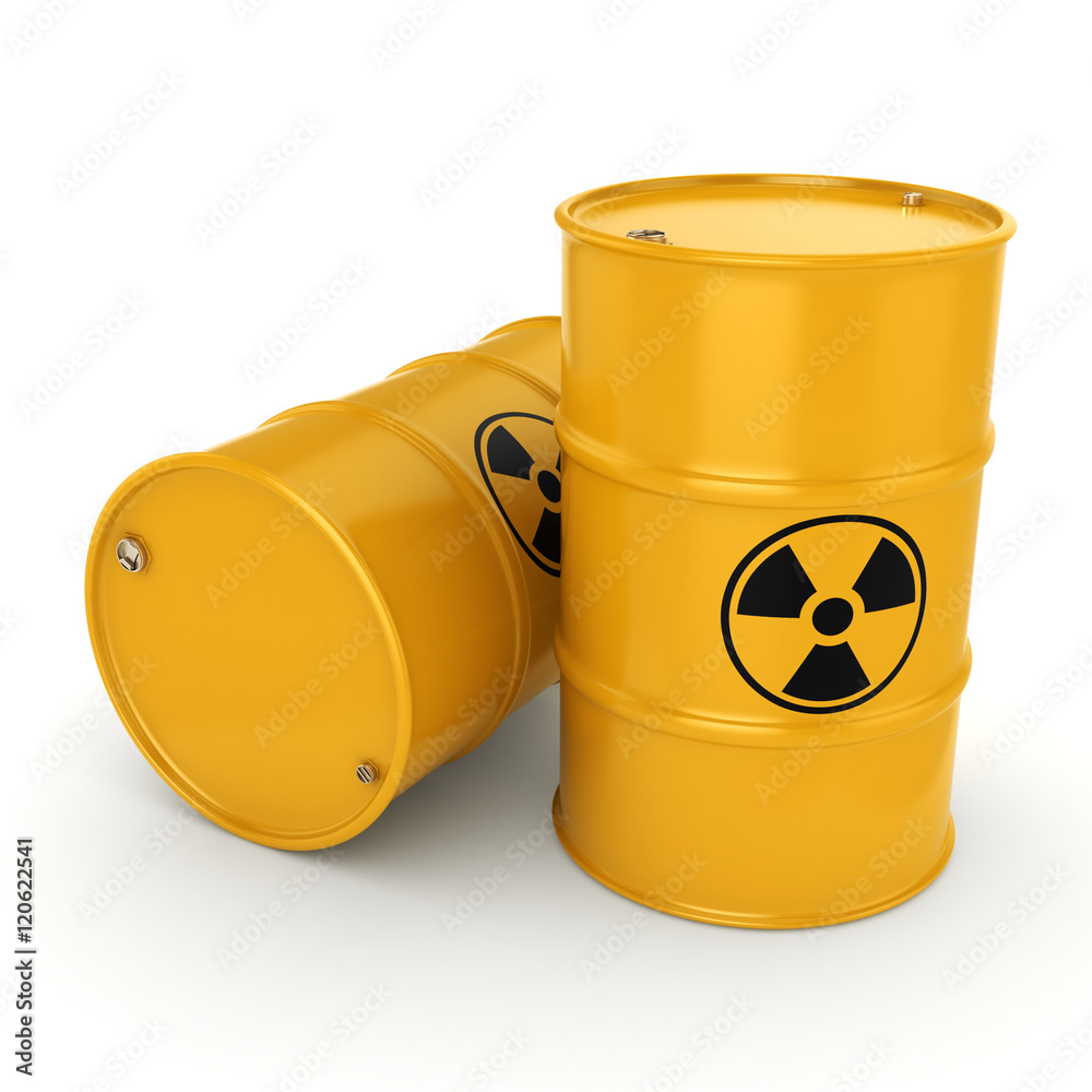 3D rendering radioactive barrels 3D rendering radioactive barrels