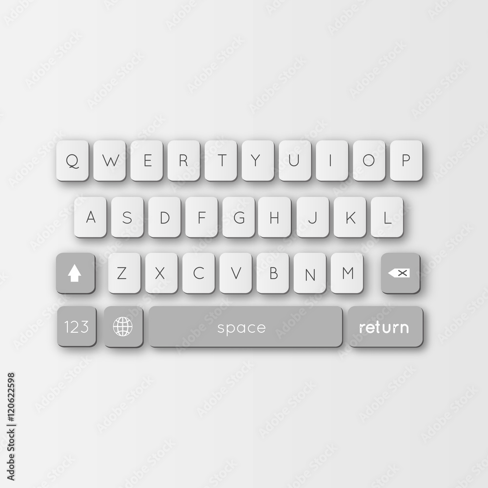 vector modern keyboard of smartphone, alphabet buttons vector modern keyboard of smartphone, alphabet buttons