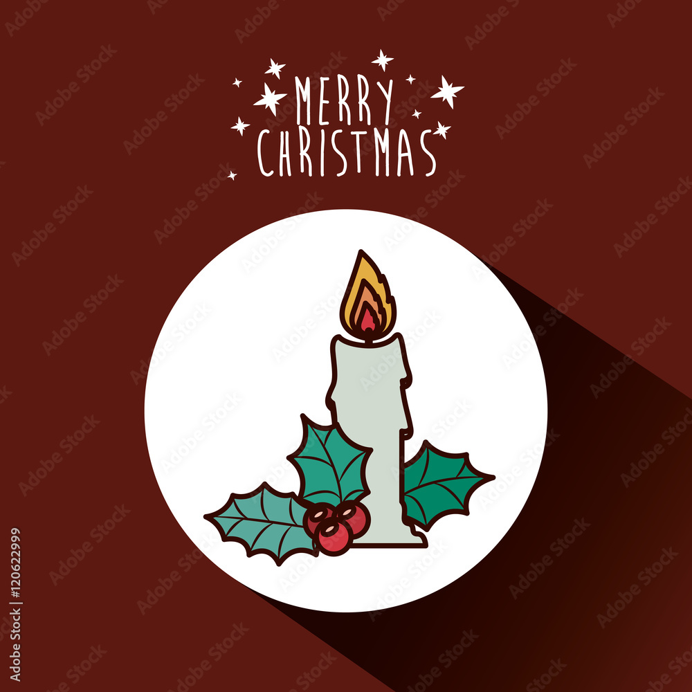 candle icon. Merry Christmas season decoration figure theme. Colorful design. Vector illustration