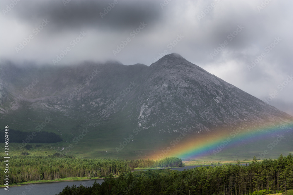 
Rainbow, Twelve Bens, Lough Inagh, Connemara, Connacht, Ireland