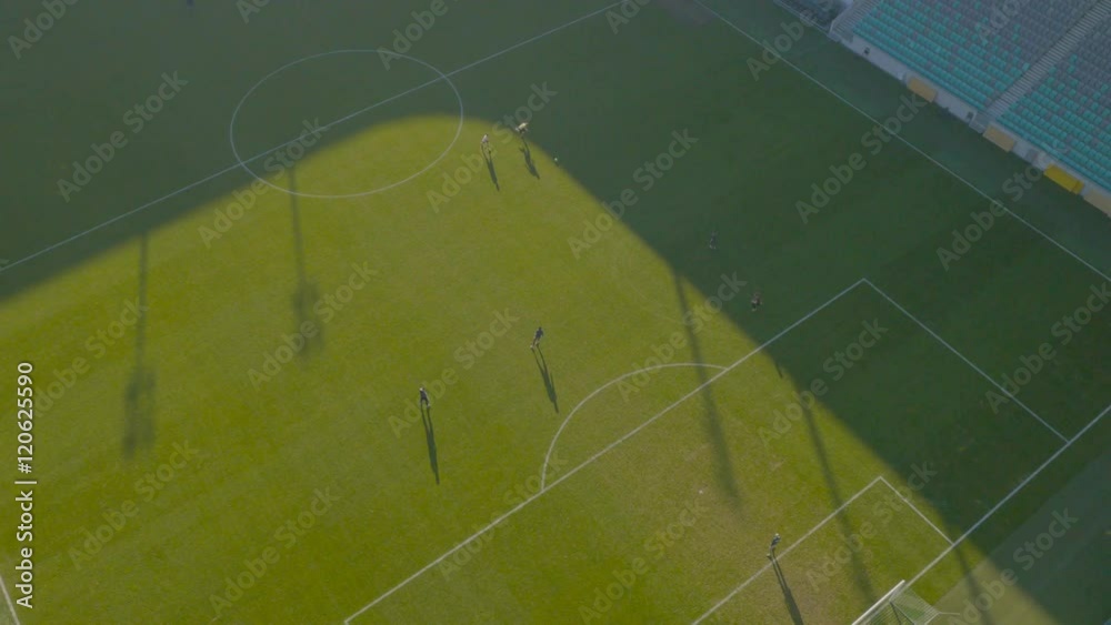 Aerial, player dribble and try to pass a ball to teammate
Aerial, player dribble and try to pass a ball to teammate