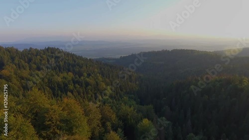 Mountain landcsape at summer time in south of Poland. View from above. photo