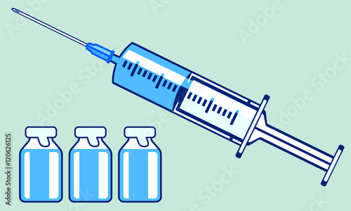 Syringe and vials