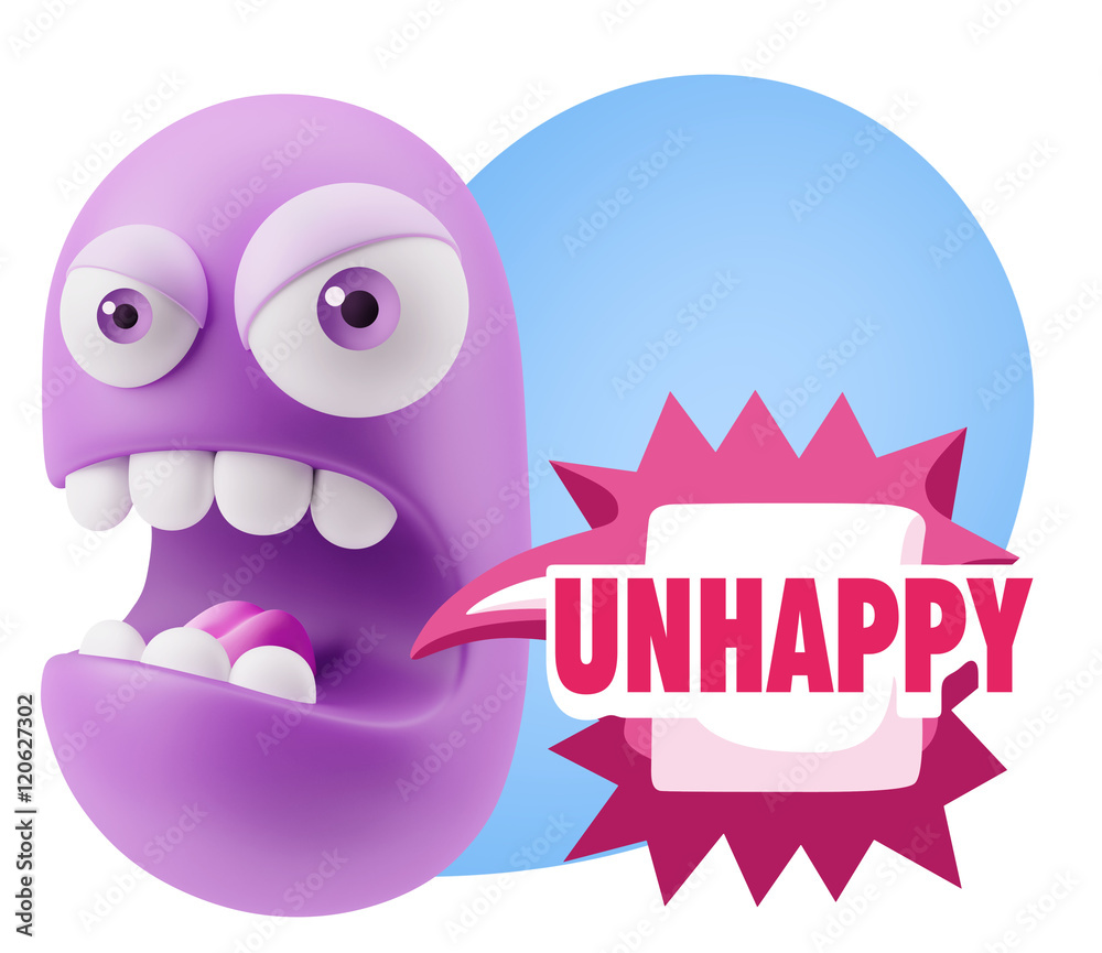 3d Rendering Angry Character Emoji saying Unhappy with Colorful 3d Rendering Angry Character Emoji saying Unhappy with Colorful