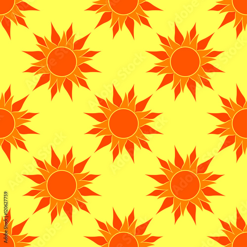 Vector Sunny Orange Seamless Pattern