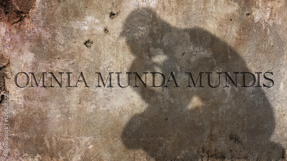 Omnia munda mundis. A Latin phrase meaning To the pure men, all things are  pure. Stock-Foto | Adobe Stock