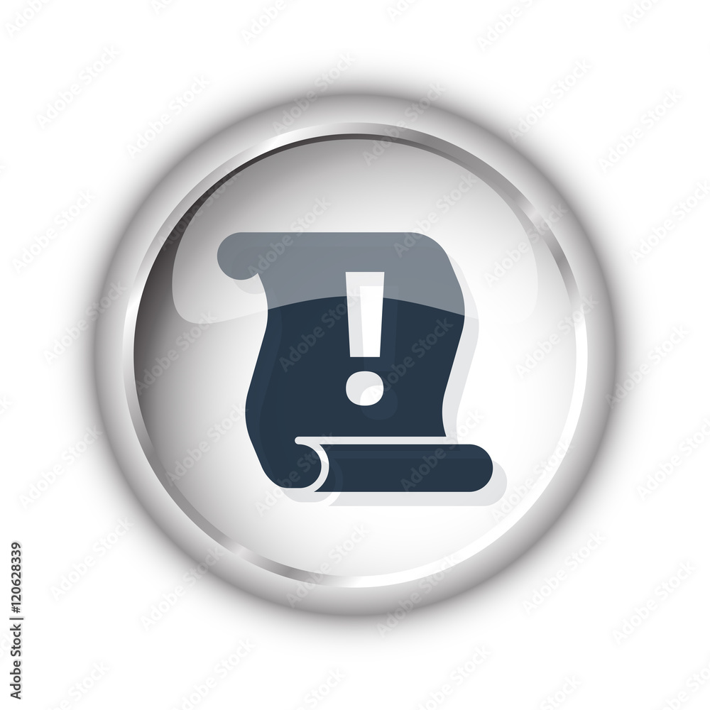 Web button with black Important Information icon on white backgr Web button with black Important Information icon on white backgr