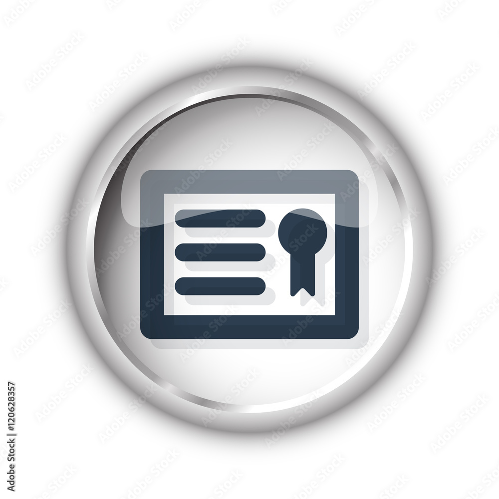 Web button with black Diploma icon on white background Web button with black Diploma icon on white background