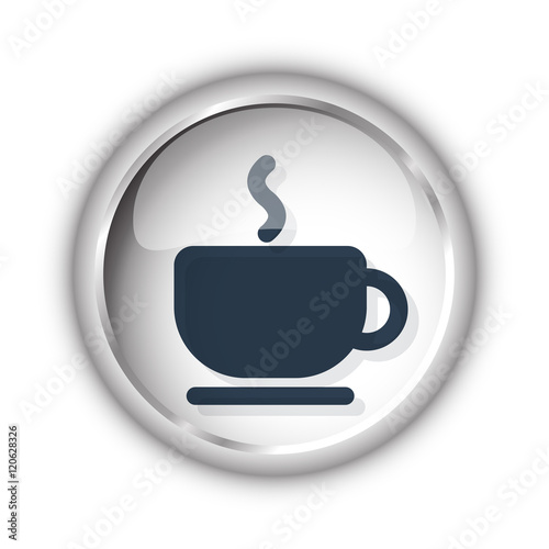Web button with black Coffee icon on white background