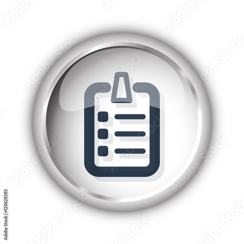 Web button with black Checklist icon on white background