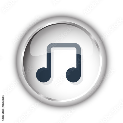 Web button with black Notes icon on white background