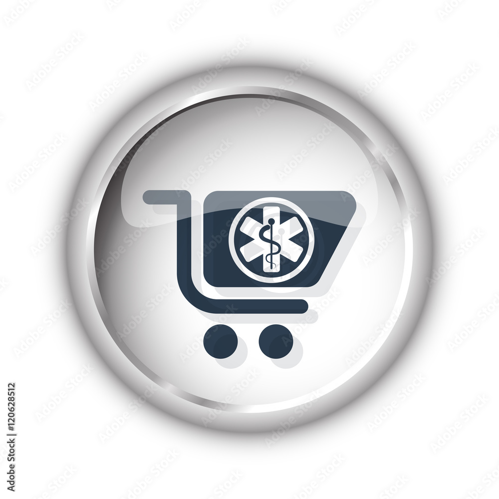 Web button with black Pharmacy Store icon on white background Web button with black Pharmacy Store icon on white background