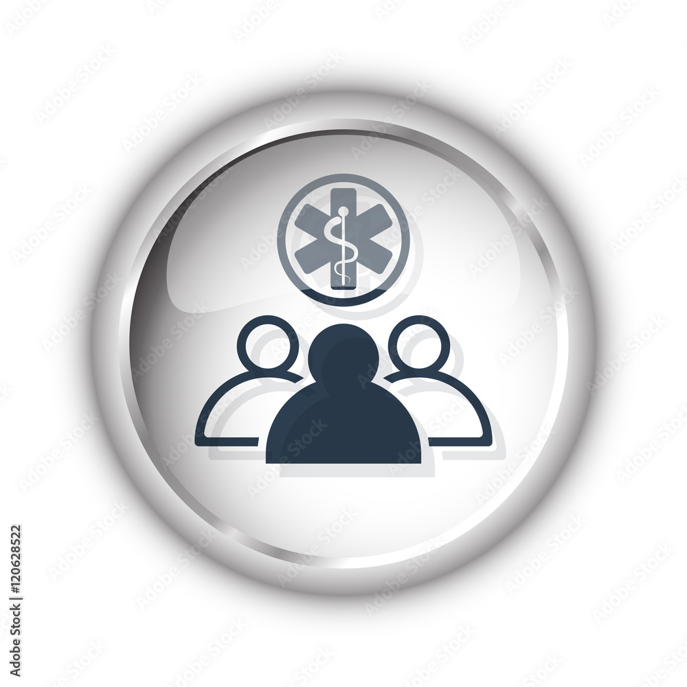 Web button with black Medical Team icon on white background Web button with black Medical Team icon on white background