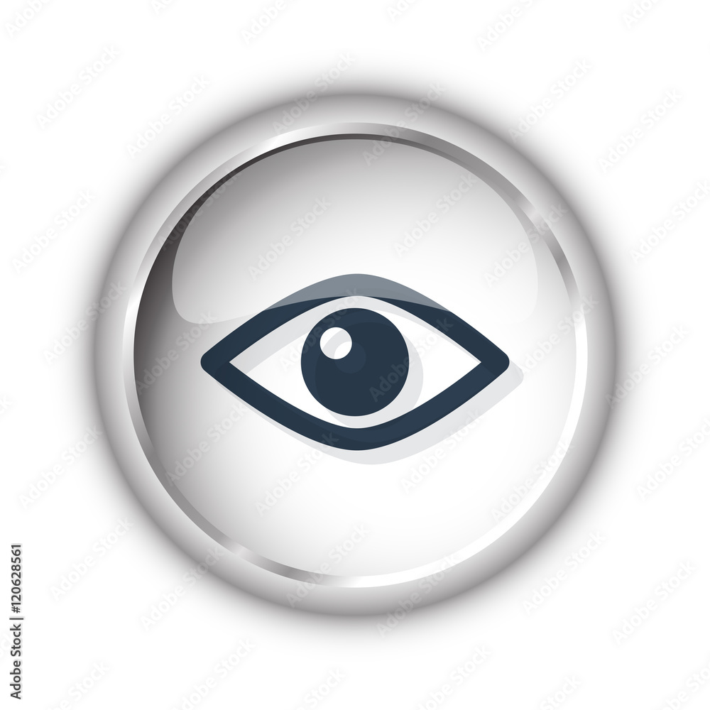 Web button with black Eye icon on white background Web button with black Eye icon on white background