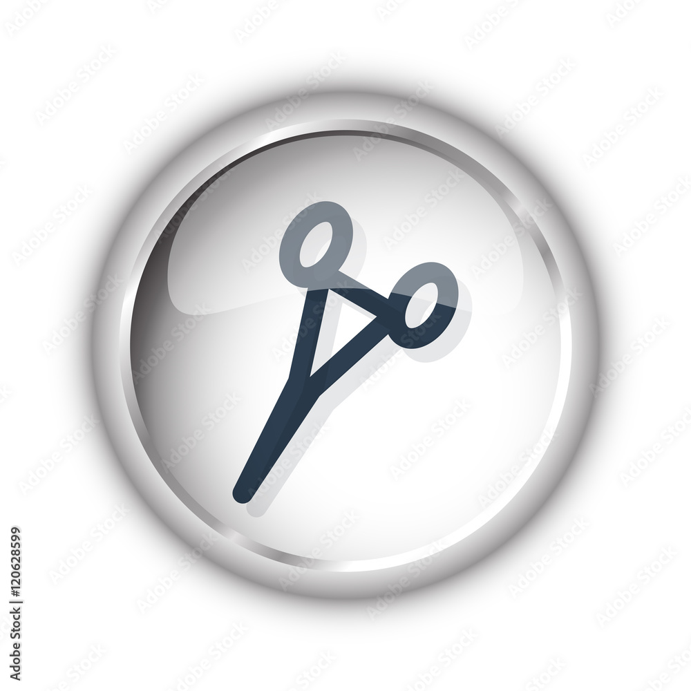 Web button with black Surgical Clamps icon on white background Web button with black Surgical Clamps icon on white background