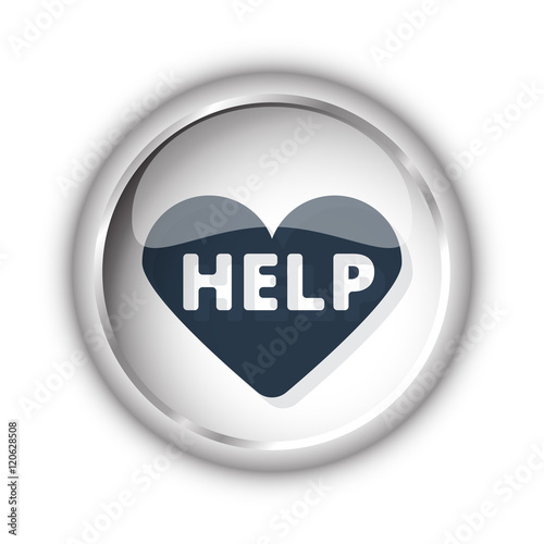Web button with black Defibrillator  icon on white background