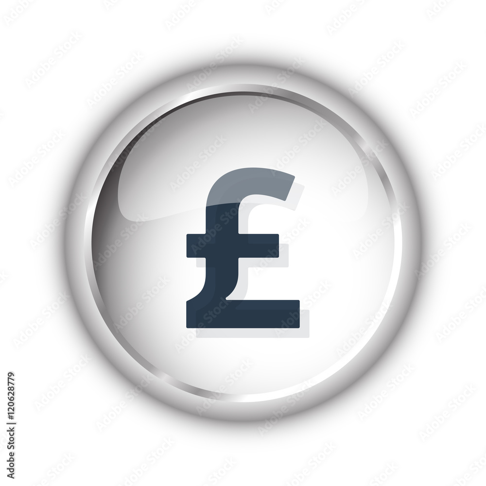 Web button with black Pound icon on white background Web button with black Pound icon on white background