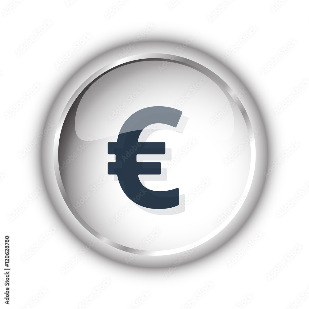 Web button with black Euro icon on white background Web button with black Euro icon on white background