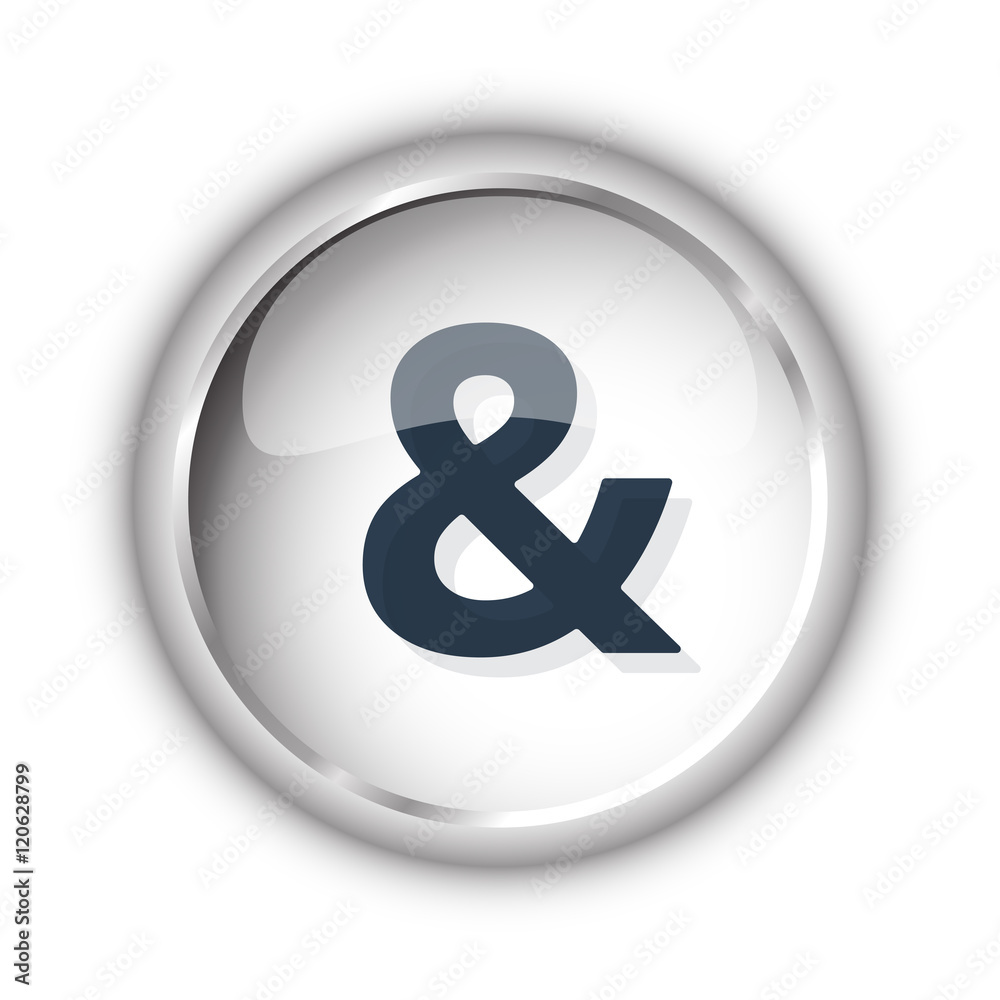 Web button with black Ampersand icon on white background Web button with black Ampersand icon on white background