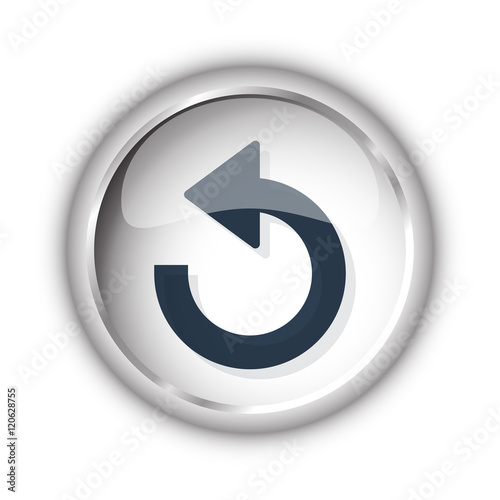 Web button with black Undo icon on white background