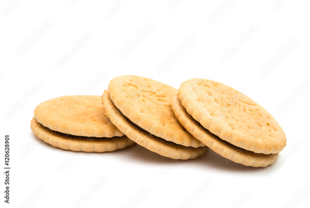 Sandwich biscuits with chocolate filling