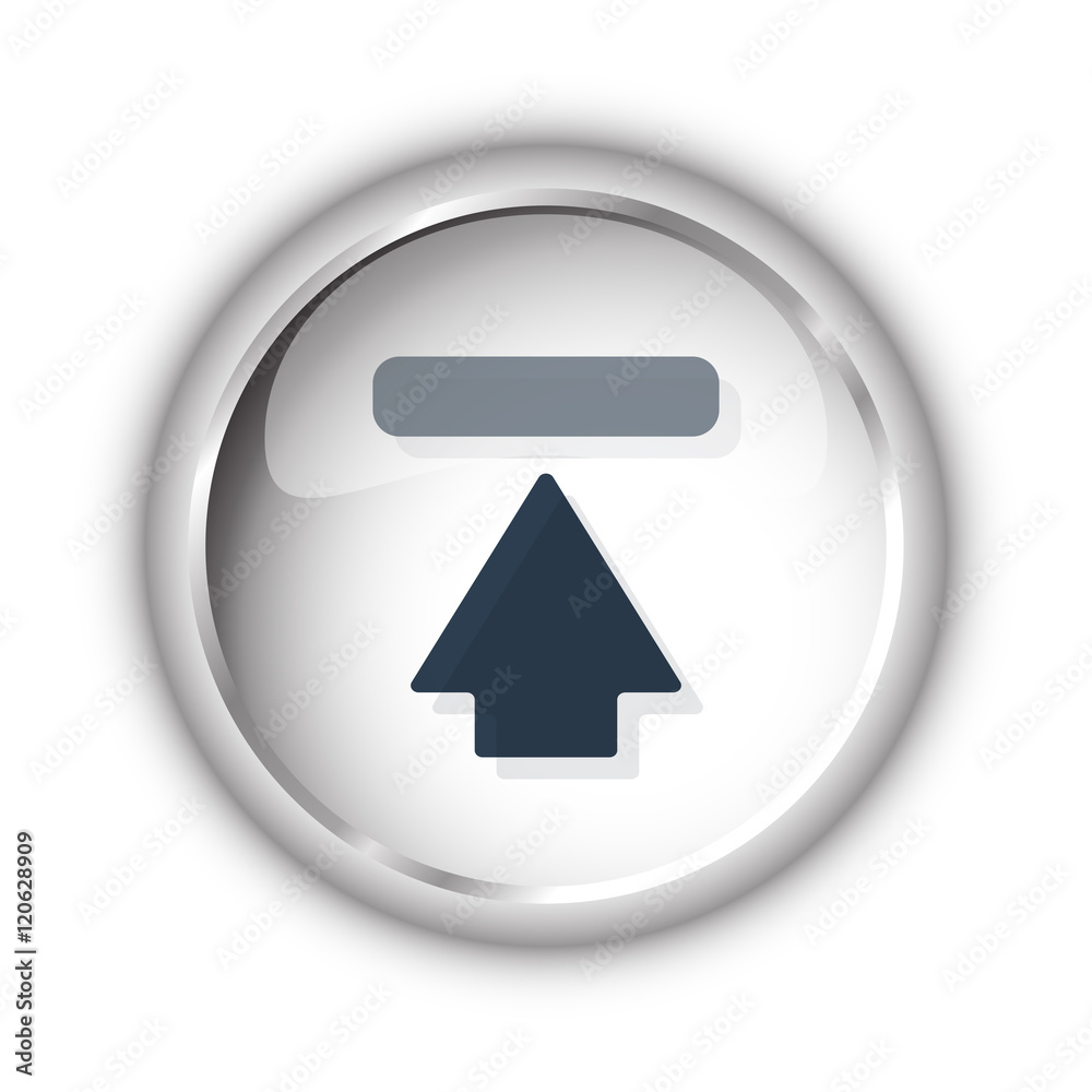 Web button with black Upload icon on white background Web button with black Upload icon on white background