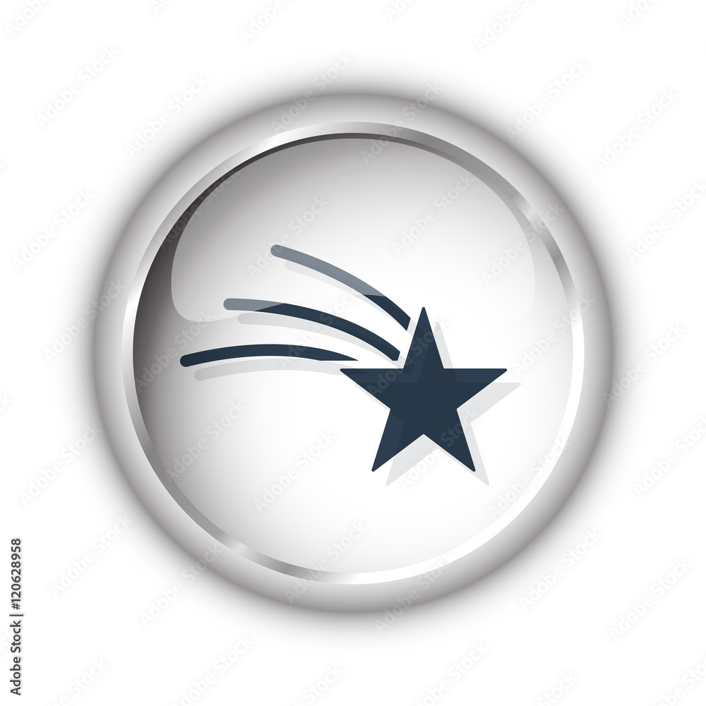 Web button with black Shooting Star icon on white background Web button with black Shooting Star icon on white background