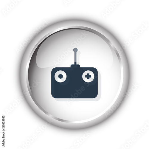 Web button with black Radio Control icon on white background