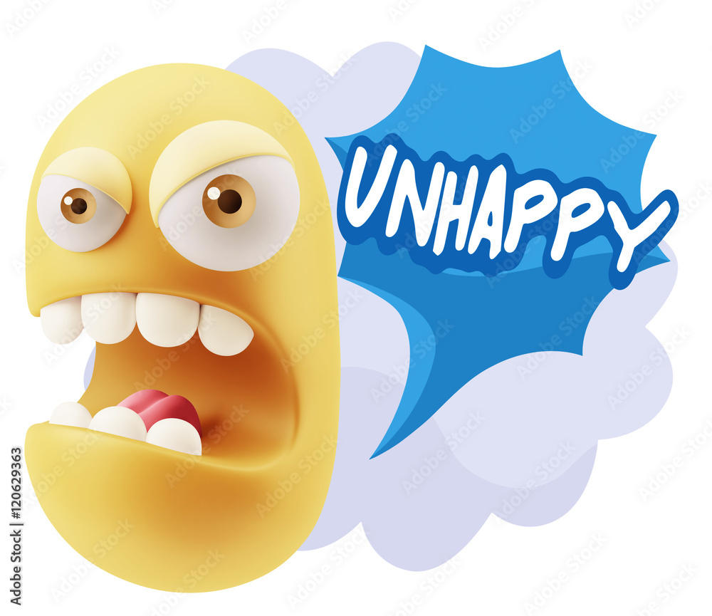3d Rendering Angry Character Emoji saying Unhappy with Colorful 3d Rendering Angry Character Emoji saying Unhappy with Colorful