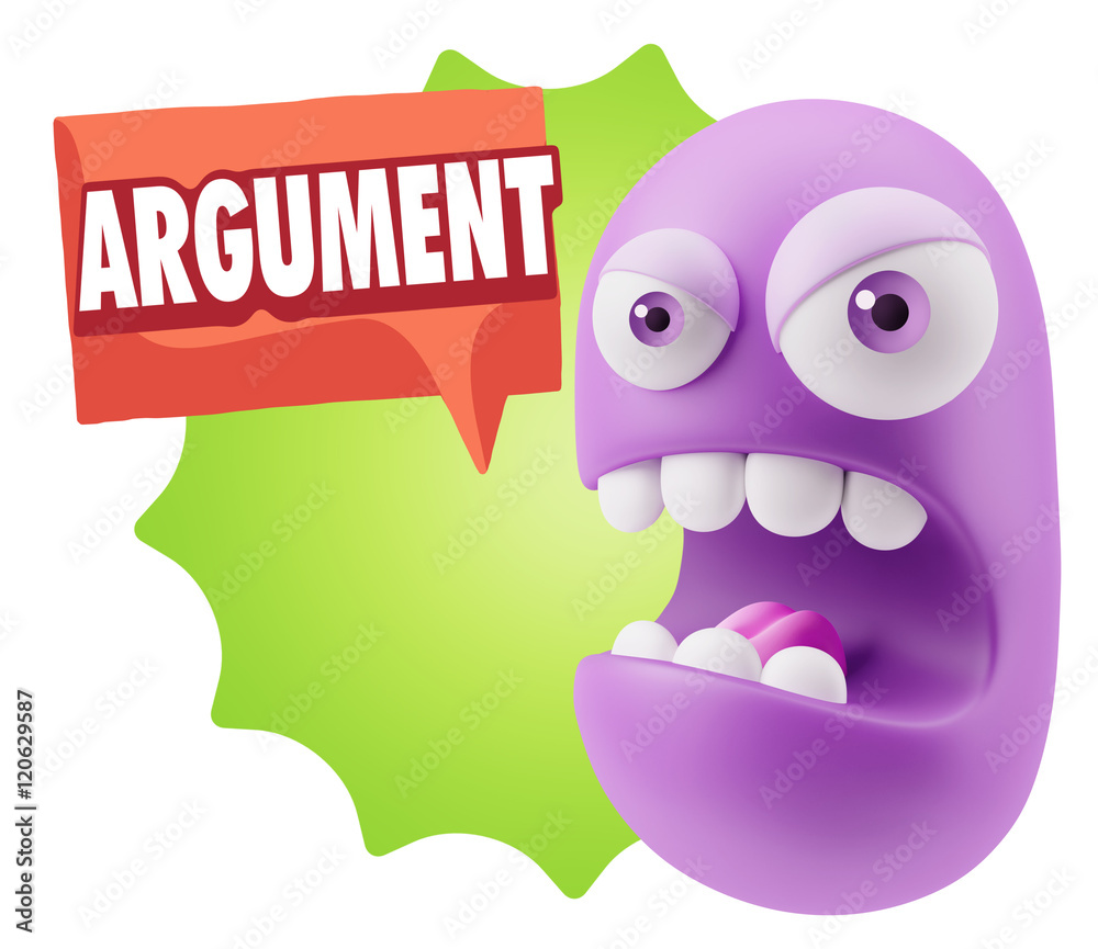3d Rendering Angry Character Emoji saying Argument with Colorful 3d Rendering Angry Character Emoji saying Argument with Colorful