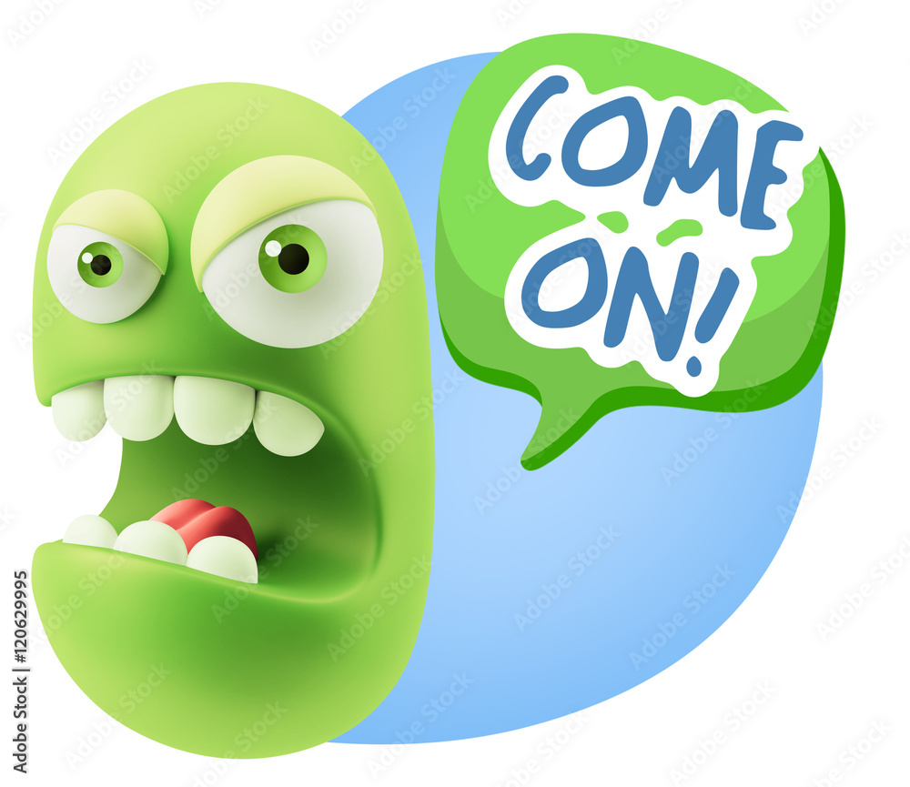 3d Rendering Angry Character Emoji saying Come On with Colorful 3d Rendering Angry Character Emoji saying Come On with Colorful