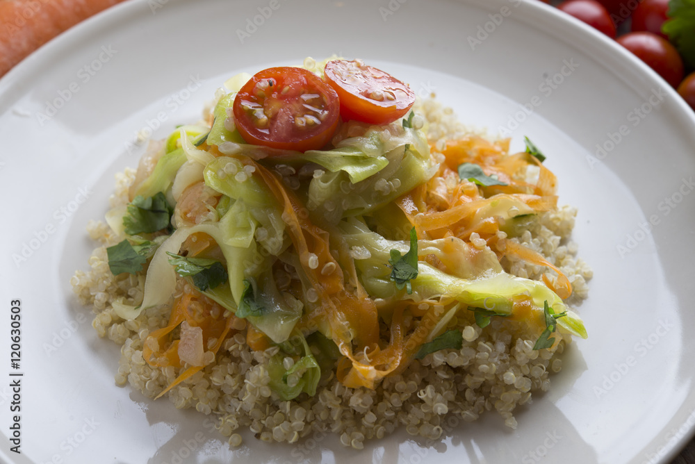 Quinoa and zoodles Quinoa and zoodles