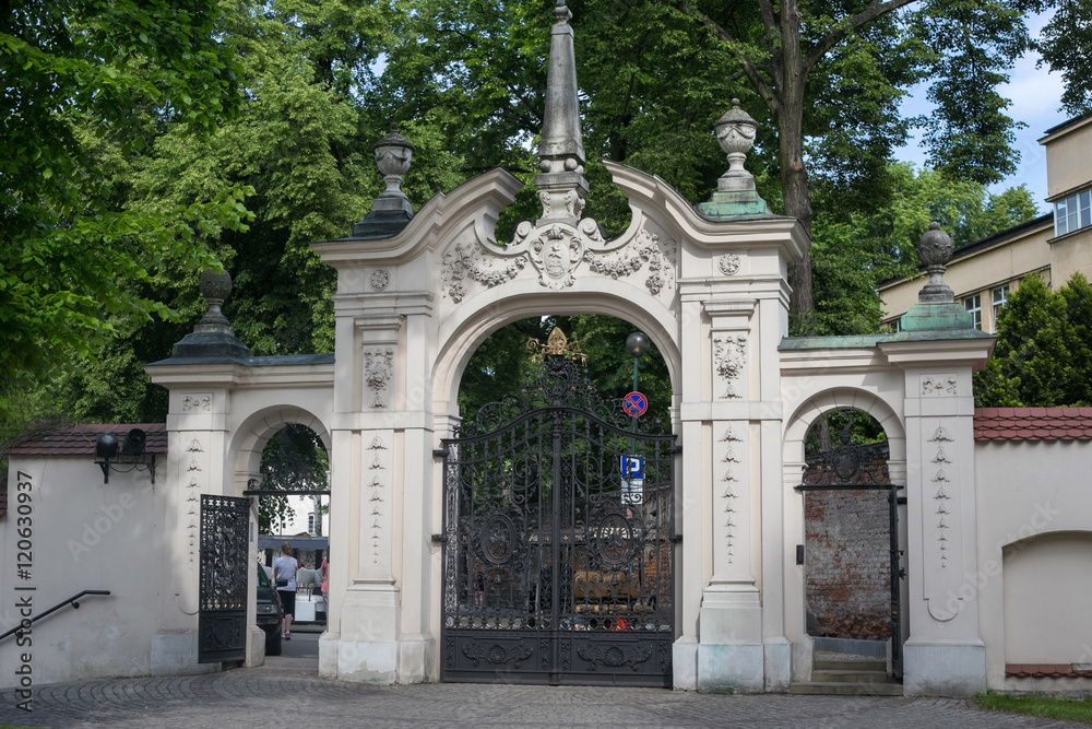 Obraz premium Ancient gate pauline monastery on Skalka. Krakow. Poland