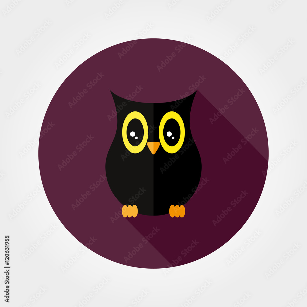 Silhouette owl. Halloween