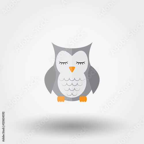 Sleeping owl. Stuffed toy.
