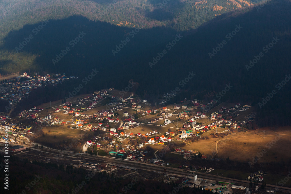 Mountain village seen from above
