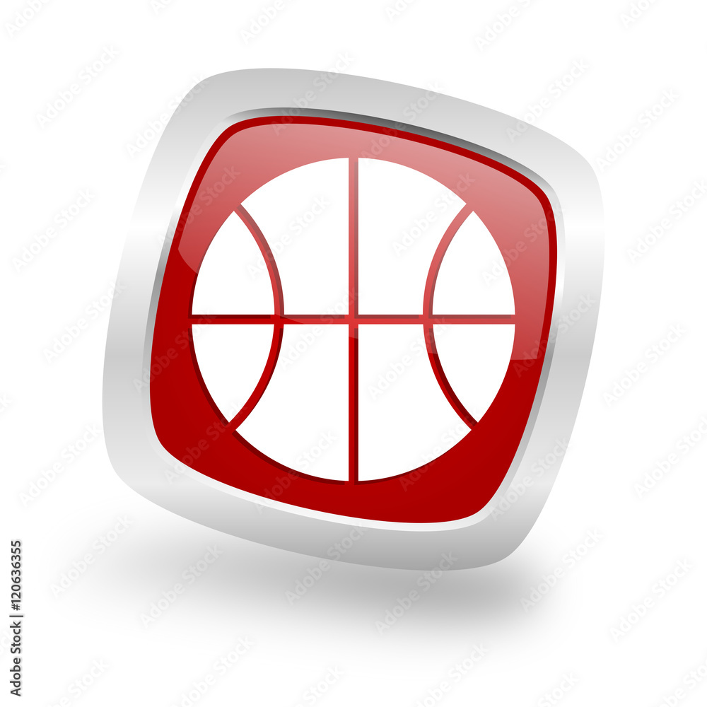 ball square red glossy chrome silver metallic web icon ball square red glossy chrome silver metallic web icon