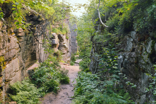 Path through th e rocks, nature stone sity landscape, Russia, Ural