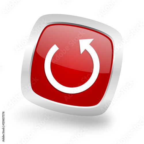 Free Download rotate square red glossy chrome silver metallic web icon - GFXLoad